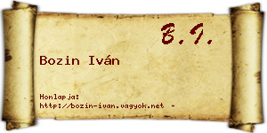 Bozin Iván névjegykártya